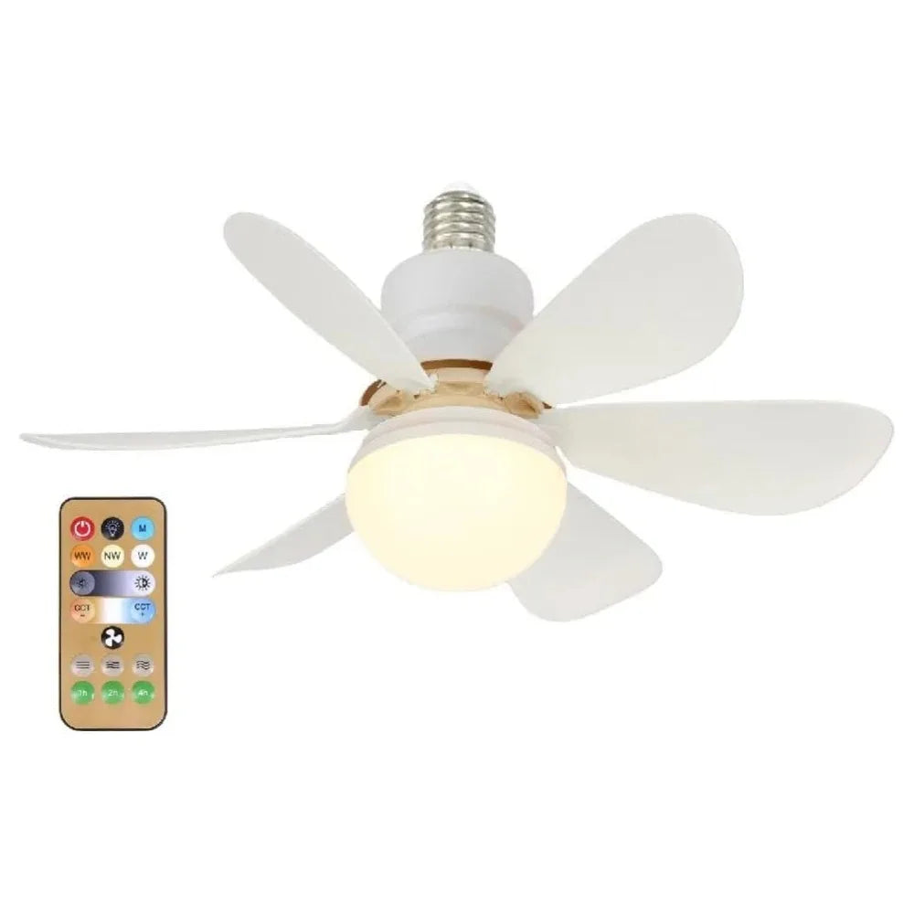 LED 40W Ceiling Fan Light E27 With Remote Control for Dimming, Suitable for Living Room, Study, Household use, 85-265V - Top Notch Mart