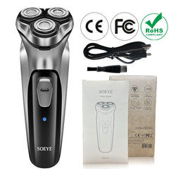 Men's Electric Shaver For Men Shaving Machine SOEYE Beard Trimmer 3D Floating Blade Washable USB Recharge Hair Cutting Machine [HAI] - Top Notch Mart