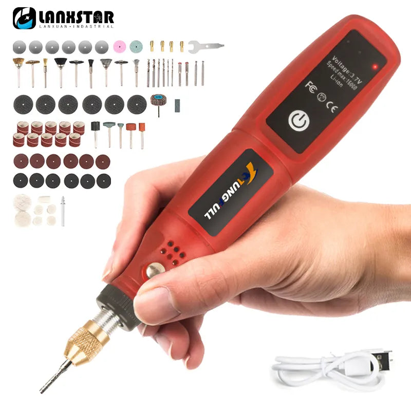 USB Cordless Mini Drill Rotary Tool Woodworking Engraving Pen Dremel Tools Wireless Electric Drill For Jewelry Metal Glass - Top Notch Mart