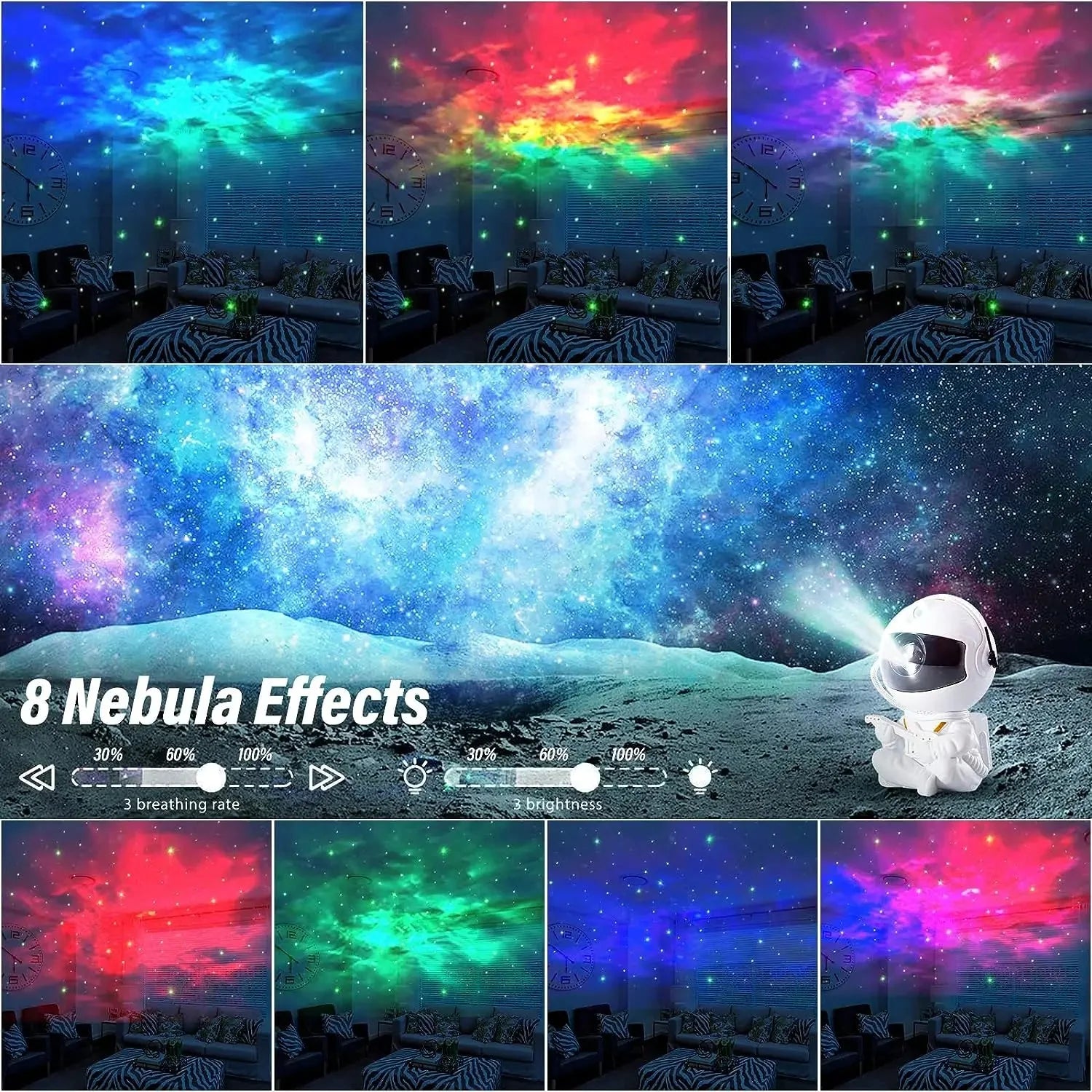 Astronaut Space Projector - Multicolored Starry Nebula - Top Notch Mart