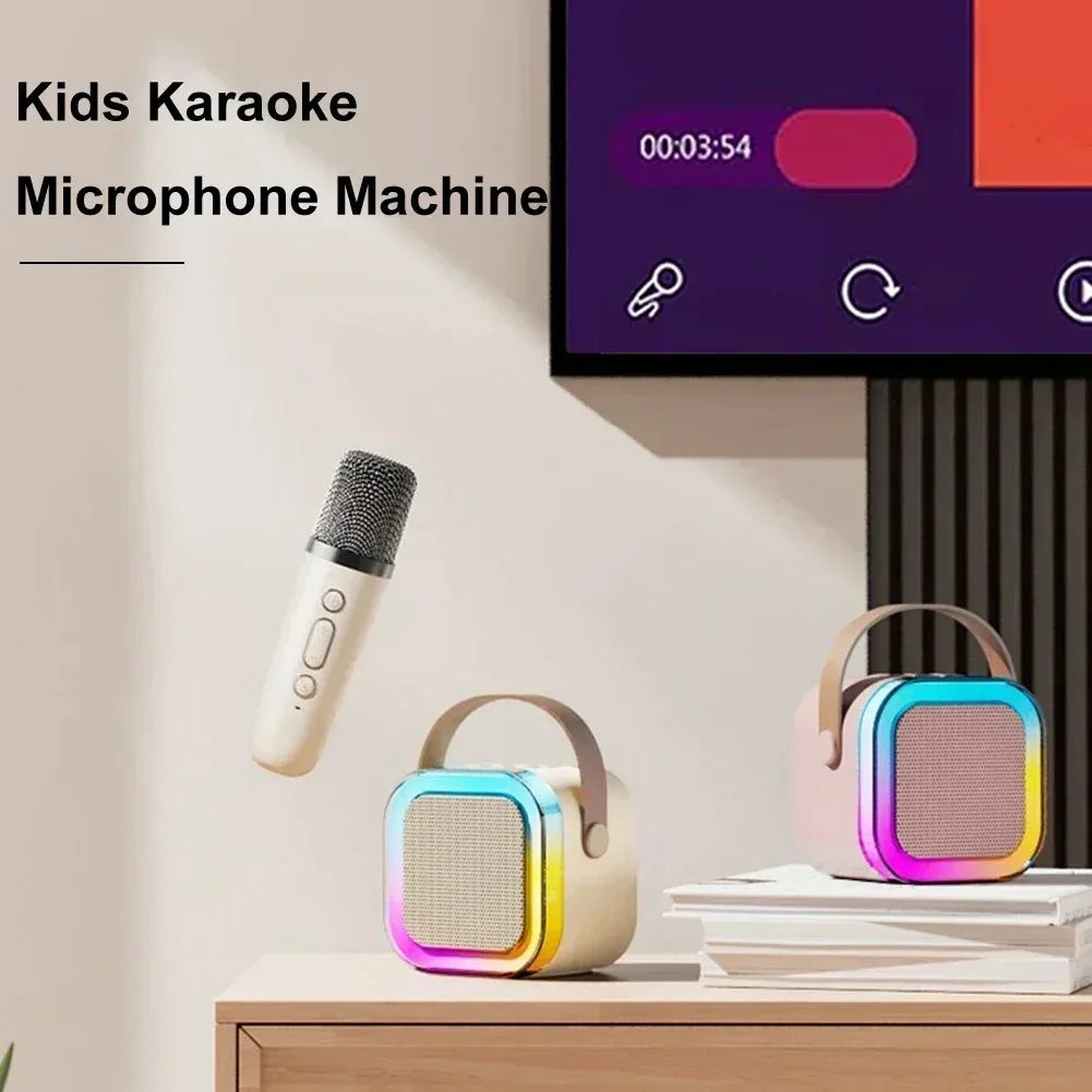 Bluetooth K12 Karaoke Machine Portable 5.3 PA Speaker System with 1-2 Wireless Microphones Home Family Singing Children's Gifts - Top Notch Mart