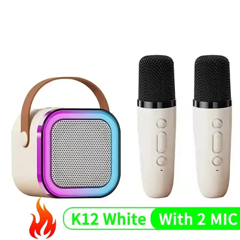 Bluetooth K12 Karaoke Machine Portable 5.3 PA Speaker System with 1-2 Wireless Microphones Home Family Singing Children's Gifts - Top Notch Mart