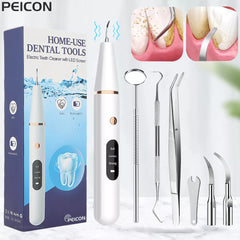 Ultrasonic Dental Scaler For Teeth Tartar Stain Tooth Calculus Remover Electric Sonic Teeth Plaque Cleaner Dental Stone Removal - Top Notch Mart