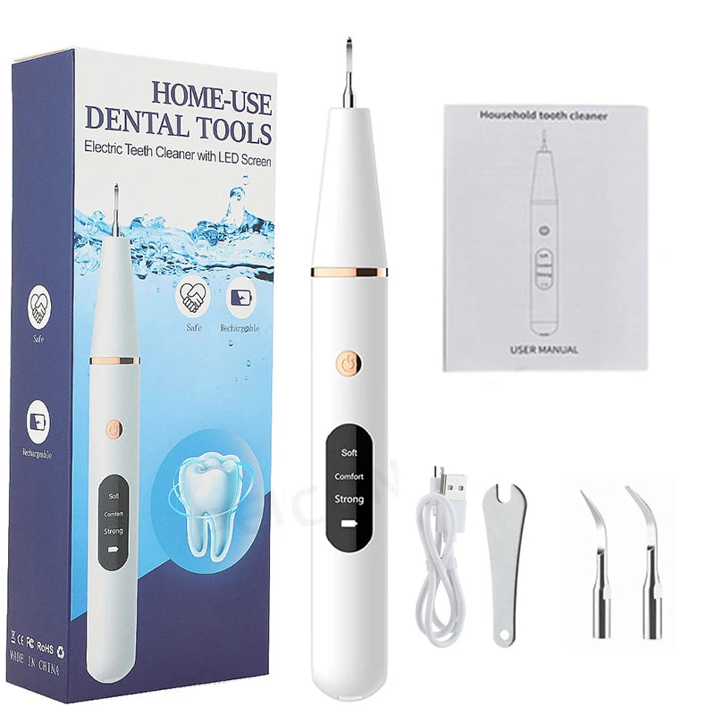 Ultrasonic Dental Scaler For Teeth Tartar Stain Tooth Calculus Remover Electric Sonic Teeth Plaque Cleaner Dental Stone Removal - Top Notch Mart