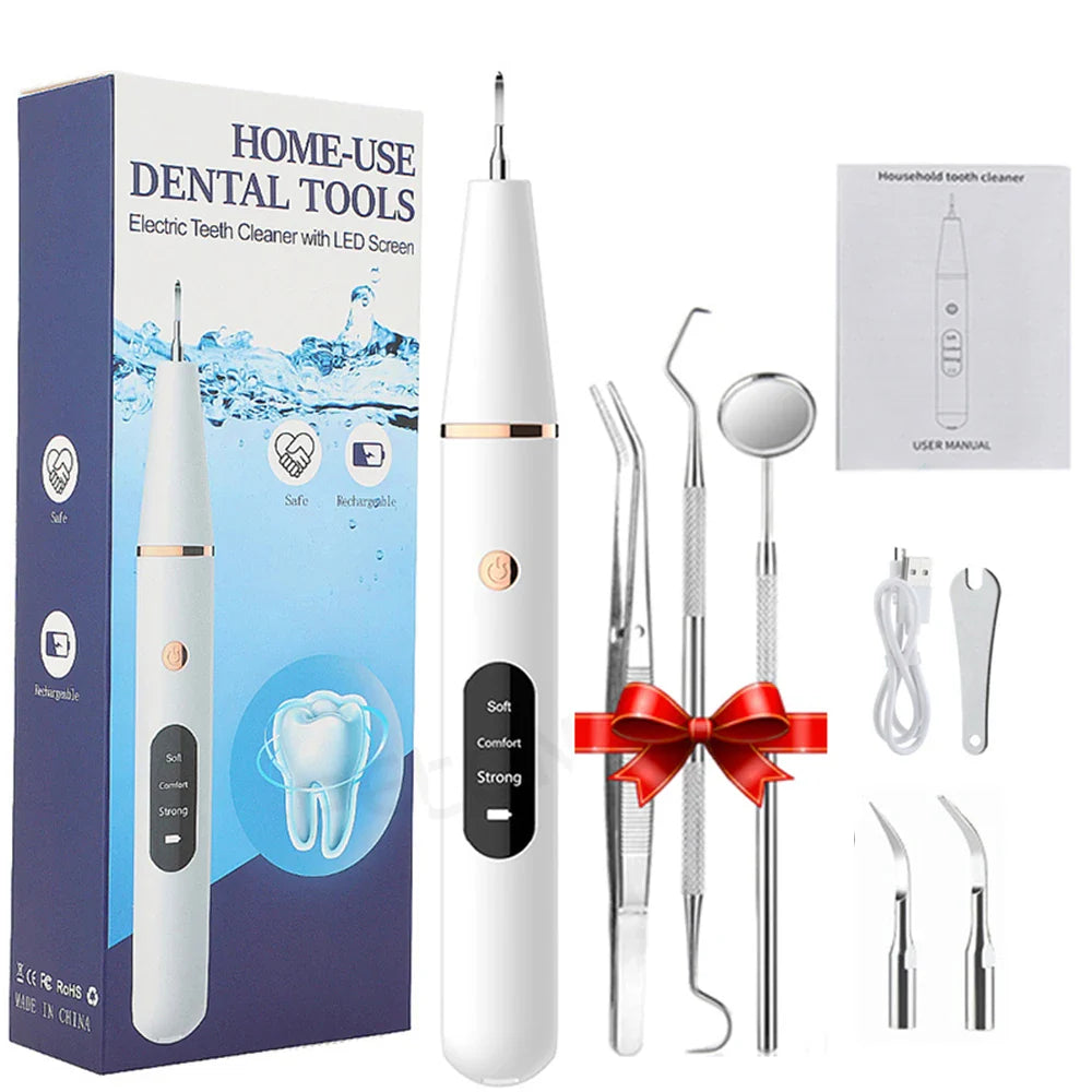 Ultrasonic Dental Scaler For Teeth Tartar Stain Tooth Calculus Remover Electric Sonic Teeth Plaque Cleaner Dental Stone Removal - Top Notch Mart