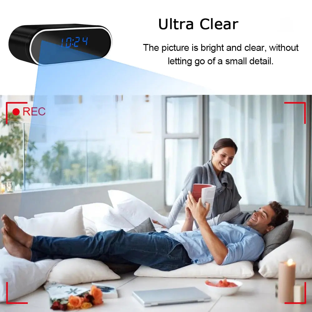 Mini Camera Clock Home Surveillance Monitor Wireless Wifi Control - Top Notch Mart