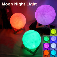 8cm Moon Lamp LED Night Light Battery Powered With Stand Starry Lamp Bedroom Decor Night Lights Kids Gift Moon Lamp - Top Notch Mart