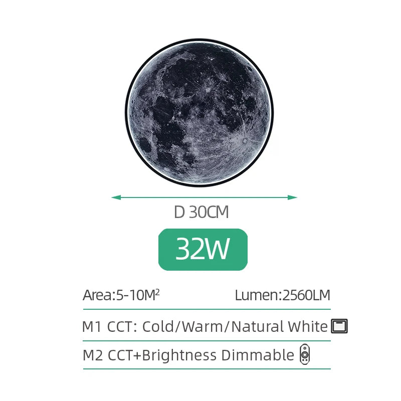 Moon Wall Lamp With RC For Dimmable Light - Top Notch Mart