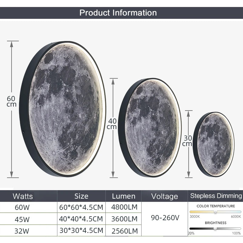 Moon Wall Lamp With RC For Dimmable Light - Top Notch Mart