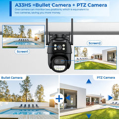 BESDER PTZ 8MP Wifi Camera Dual Screen Auto Tracking Color Night Vision Outdoor CCTV Camera IP 4K Security Protection iCSee App - Top Notch Mart