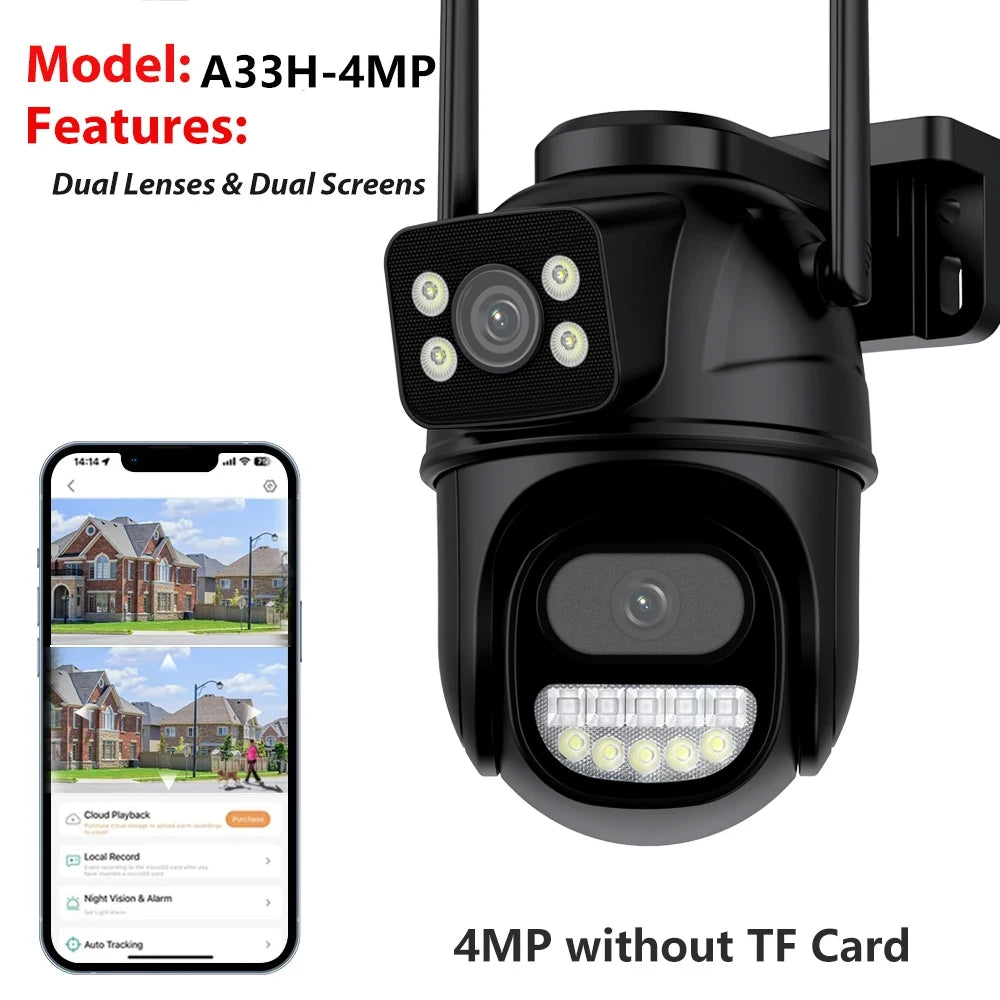 BESDER PTZ 8MP Wifi Camera Dual Screen Auto Tracking Color Night Vision Outdoor CCTV Camera IP 4K Security Protection iCSee App - Top Notch Mart