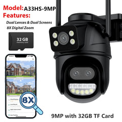 BESDER PTZ 8MP Wifi Camera Dual Screen Auto Tracking Color Night Vision Outdoor CCTV Camera IP 4K Security Protection iCSee App - Top Notch Mart