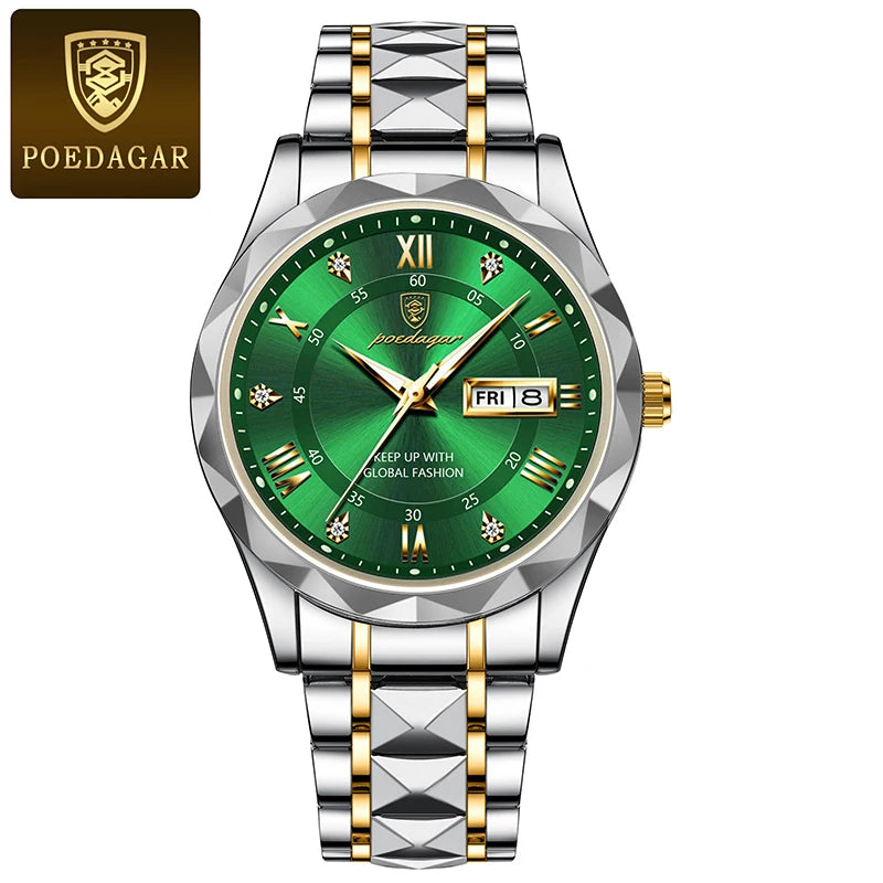 POEDAGAR Luxury Men Quartz Watch Waterproof Luminous Wristwatch Stainless Steel Men's Watches Male Clock Sports - Top Notch Mart