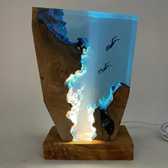 Seabed Resin Creative Art Decoration Table Lamp Diving Cave Exploration Theme Night Light - Top Notch Mart