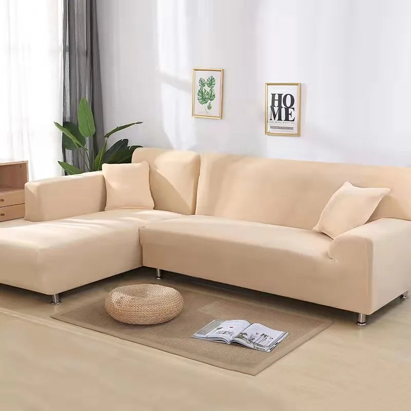 Sofa Cover Set Solid Color 1/2/3/4 Seat Stretch Milk Silk Fabric Couch Covers - Top Notch Mart