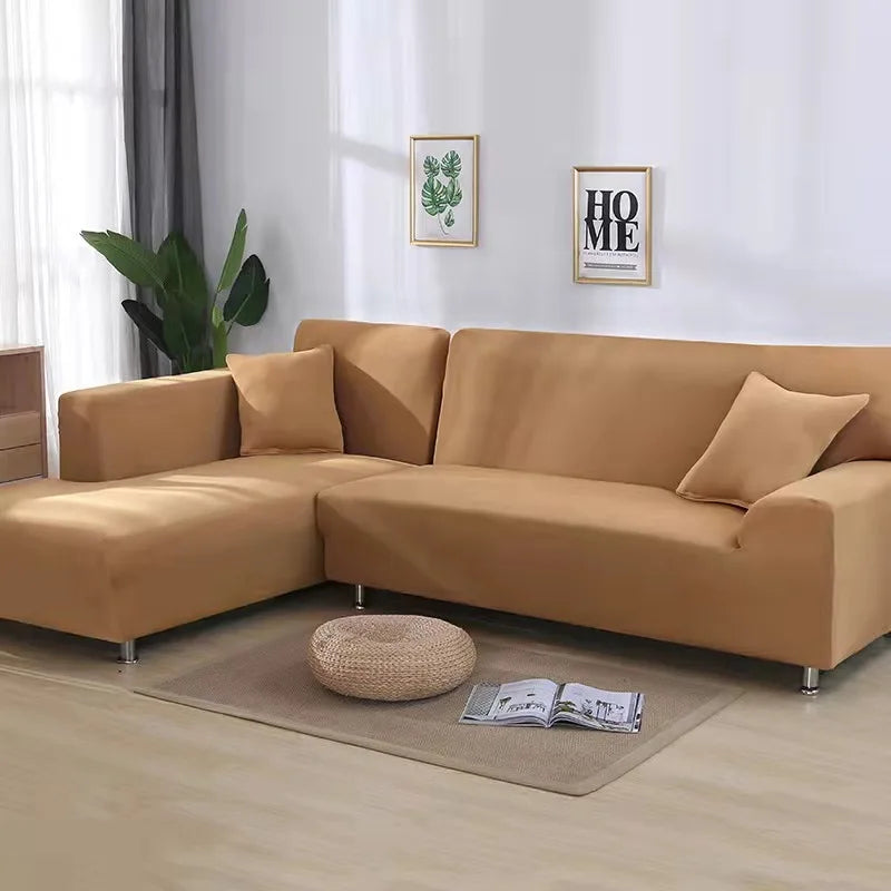 Sofa Cover Set Solid Color 1/2/3/4 Seat Stretch Milk Silk Fabric Couch Covers - Top Notch Mart