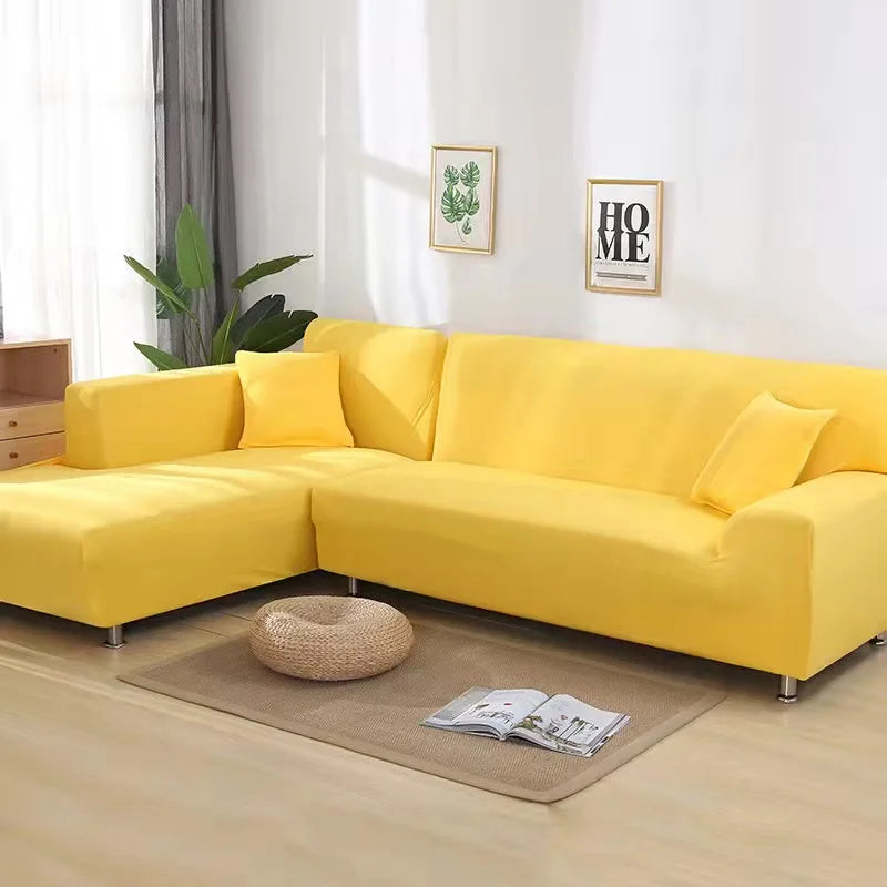 Sofa Cover Set Solid Color 1/2/3/4 Seat Stretch Milk Silk Fabric Couch Covers - Top Notch Mart