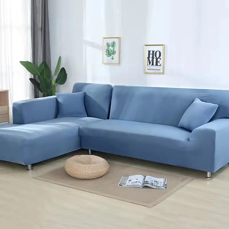 Sofa Cover Set Solid Color 1/2/3/4 Seat Stretch Milk Silk Fabric Couch Covers - Top Notch Mart