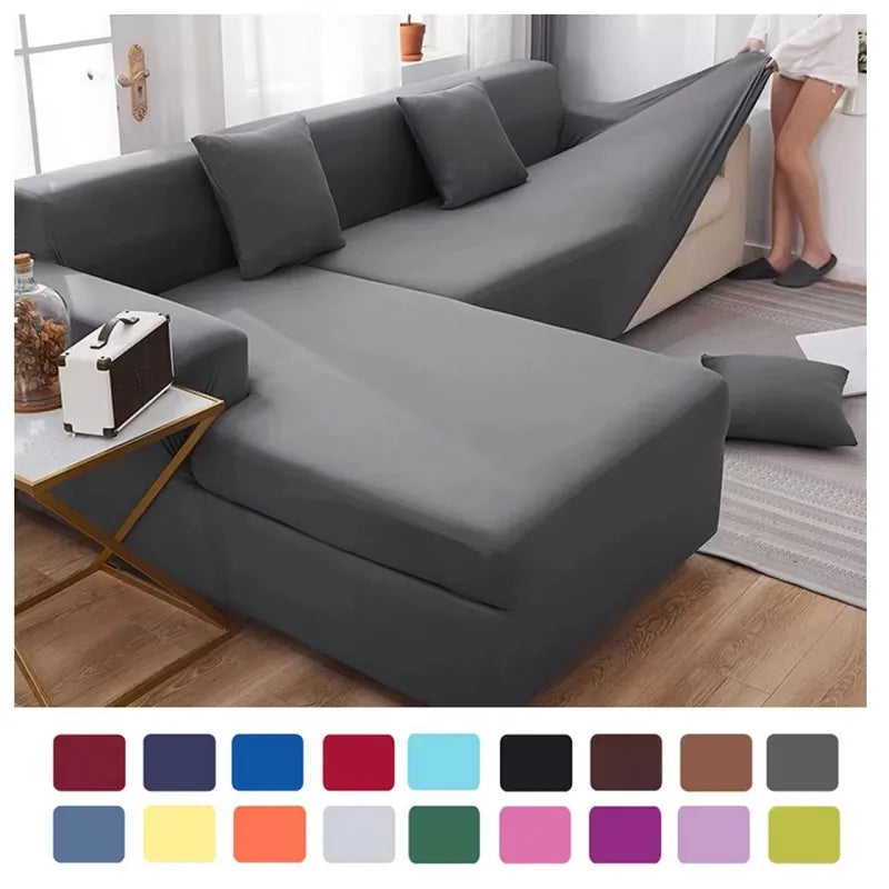 Sofa Cover Set Solid Color 1/2/3/4 Seat Stretch Milk Silk Fabric Couch Covers - Top Notch Mart