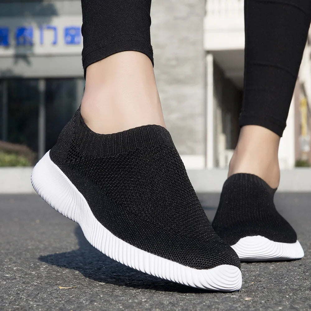 2024 Spring Women's Knitted Sock Sneakers: Casual Breathable Flats for Walking - Top Notch Mart