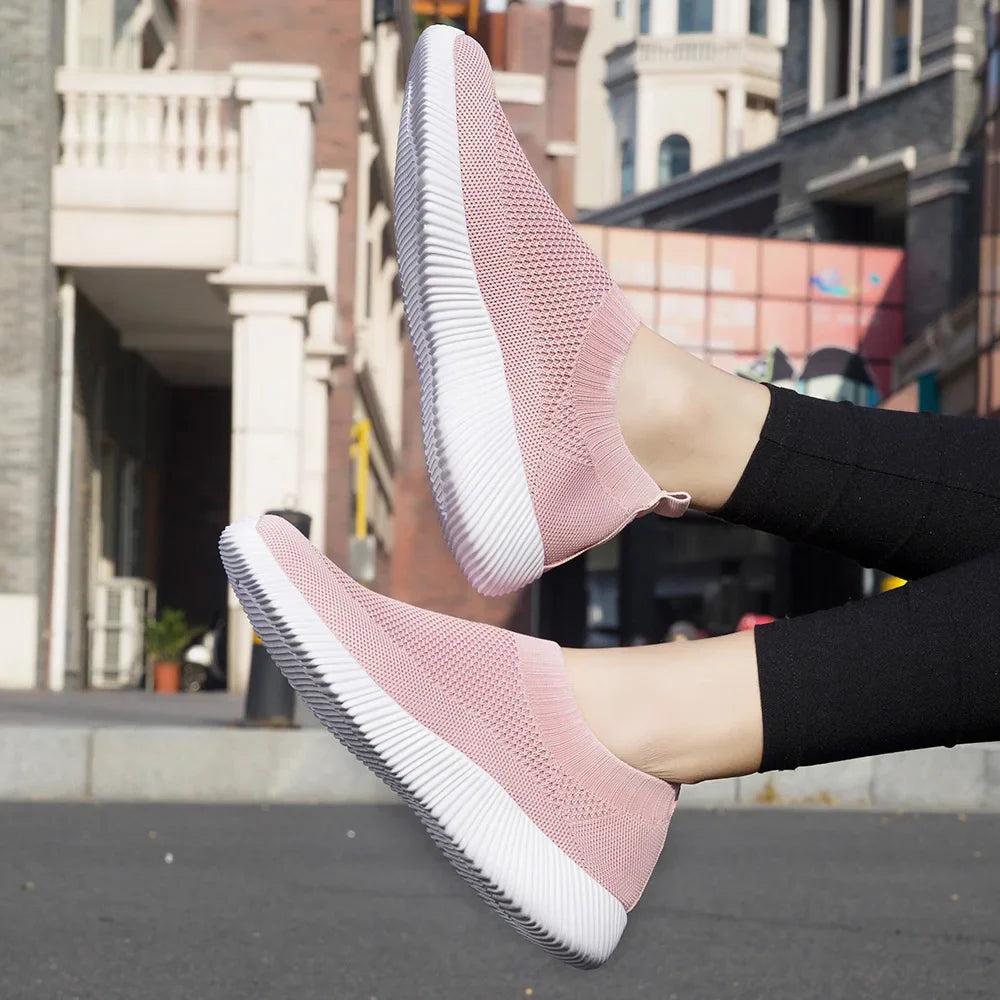 2024 Spring Women's Knitted Sock Sneakers: Casual Breathable Flats for Walking - Top Notch Mart