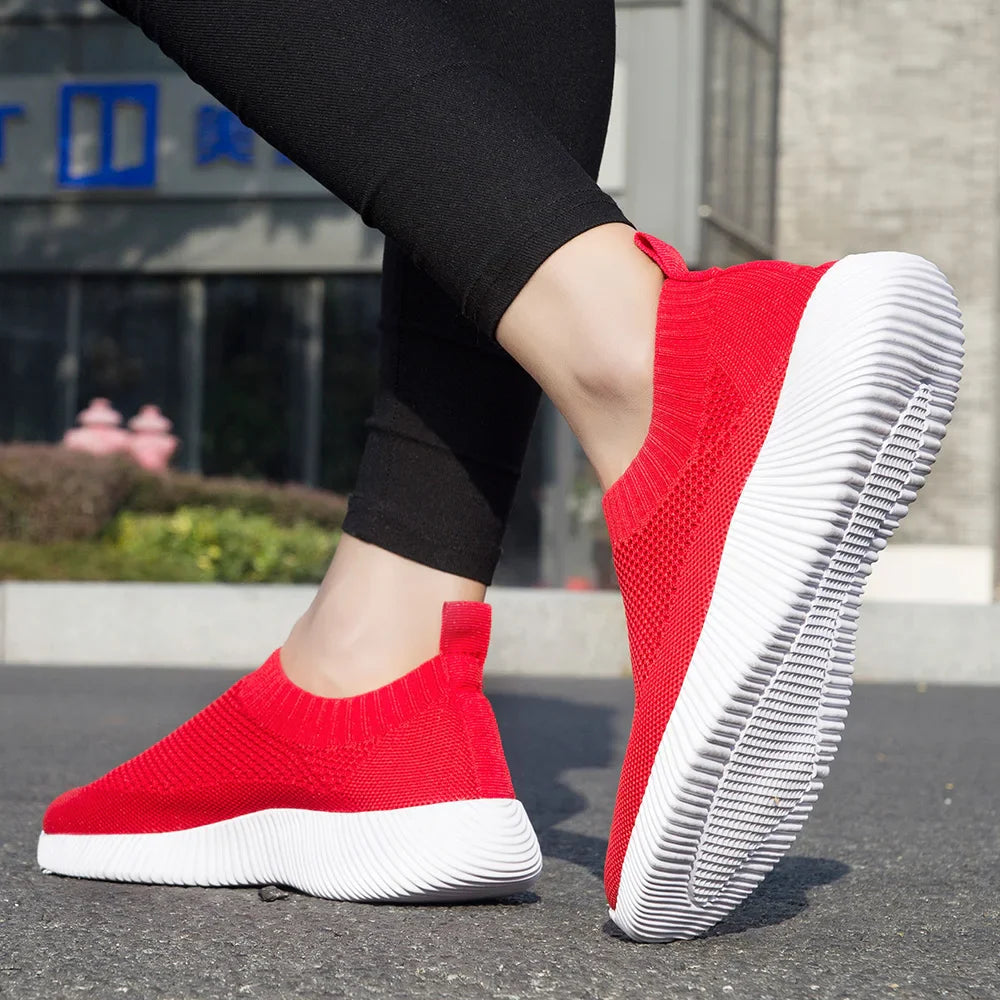 2024 Spring Women's Knitted Sock Sneakers: Casual Breathable Flats for Walking - Top Notch Mart