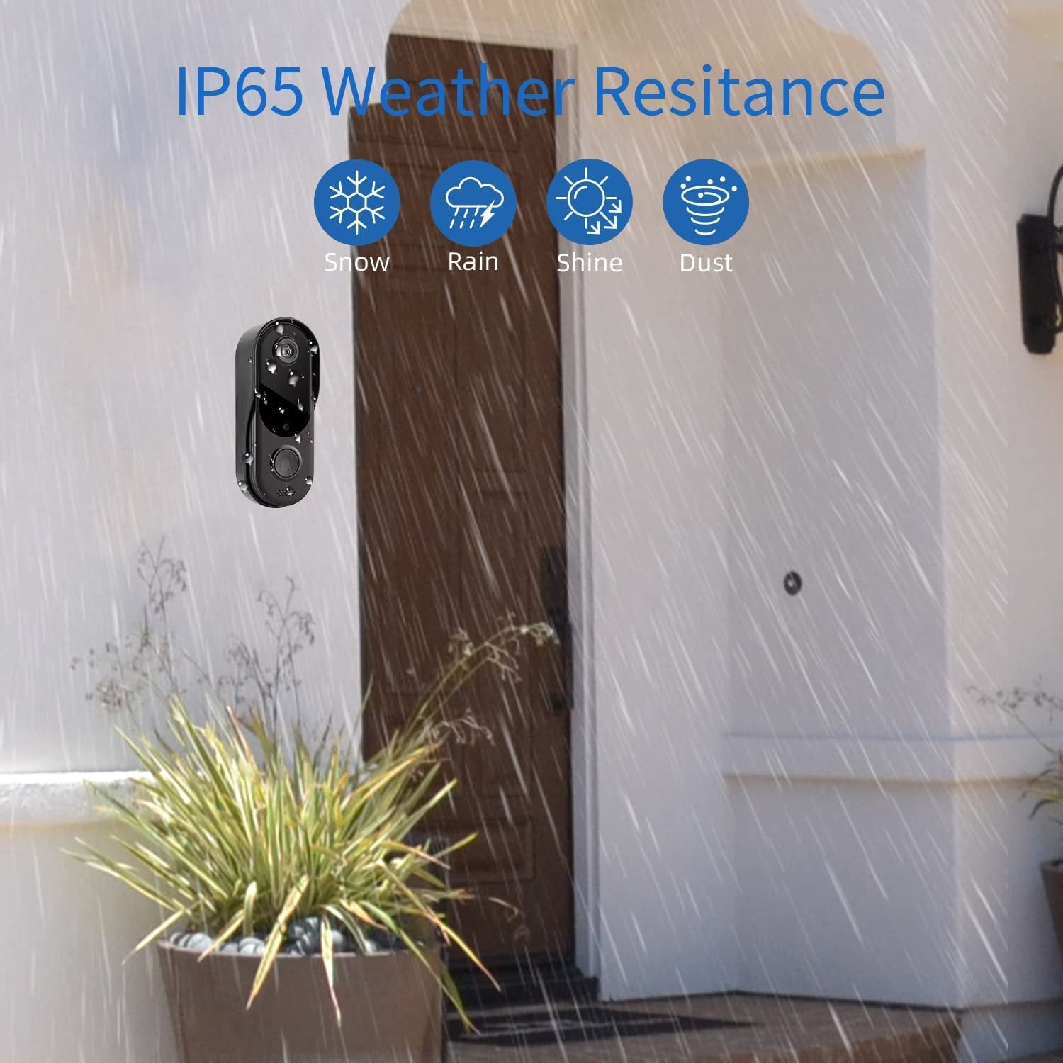 Doorbell Camera Wireless Wifi Video Doorbell IP65 Waterproof, Battery Powered,2-Way Audio, Smart Ir, Cloud Storage - Top Notch Mart