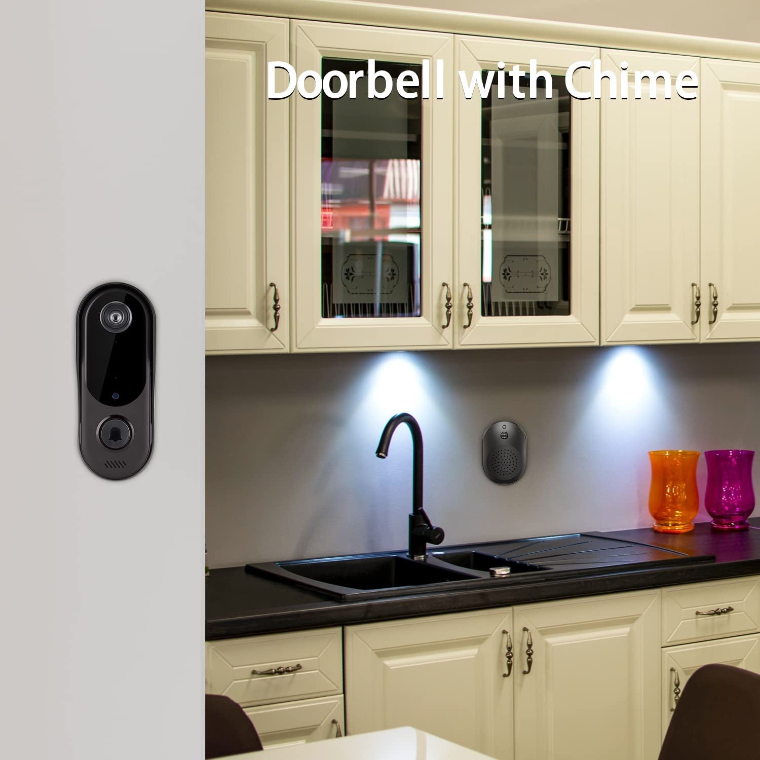 Doorbell Camera Wireless Wifi Video Doorbell IP65 Waterproof, Battery Powered,2-Way Audio, Smart Ir, Cloud Storage - Top Notch Mart