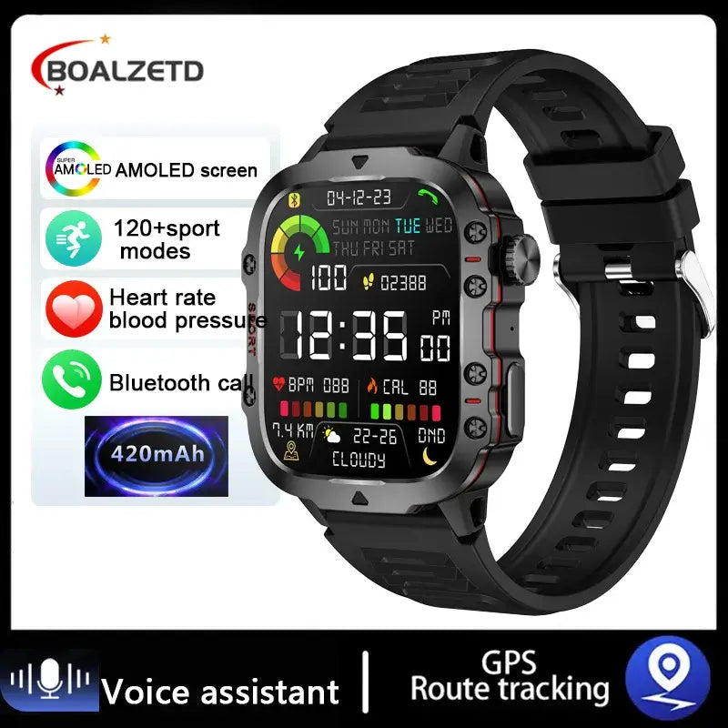 2024 New For Xiaomi Military Smart Watch Men IP68 5ATM Outdoor Sports Fitness Tracker Health Monitor 1.96" BT Call Smartwatch